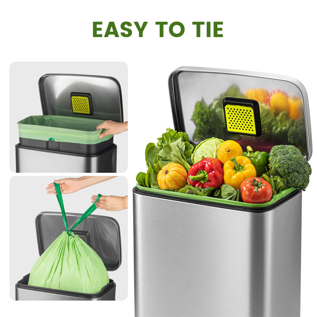 Compostable Drawstring Kitchen Waste Bags - SUPERBIO

