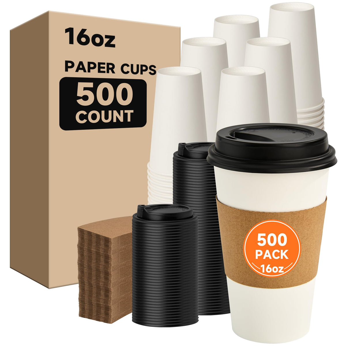 METAPRINT Disposable Paper Cups Thickened Rim - Food Safe