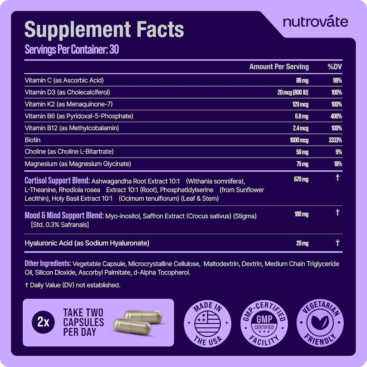 Cortisol Support for Women by Nutrovate | Calm & Sleep

