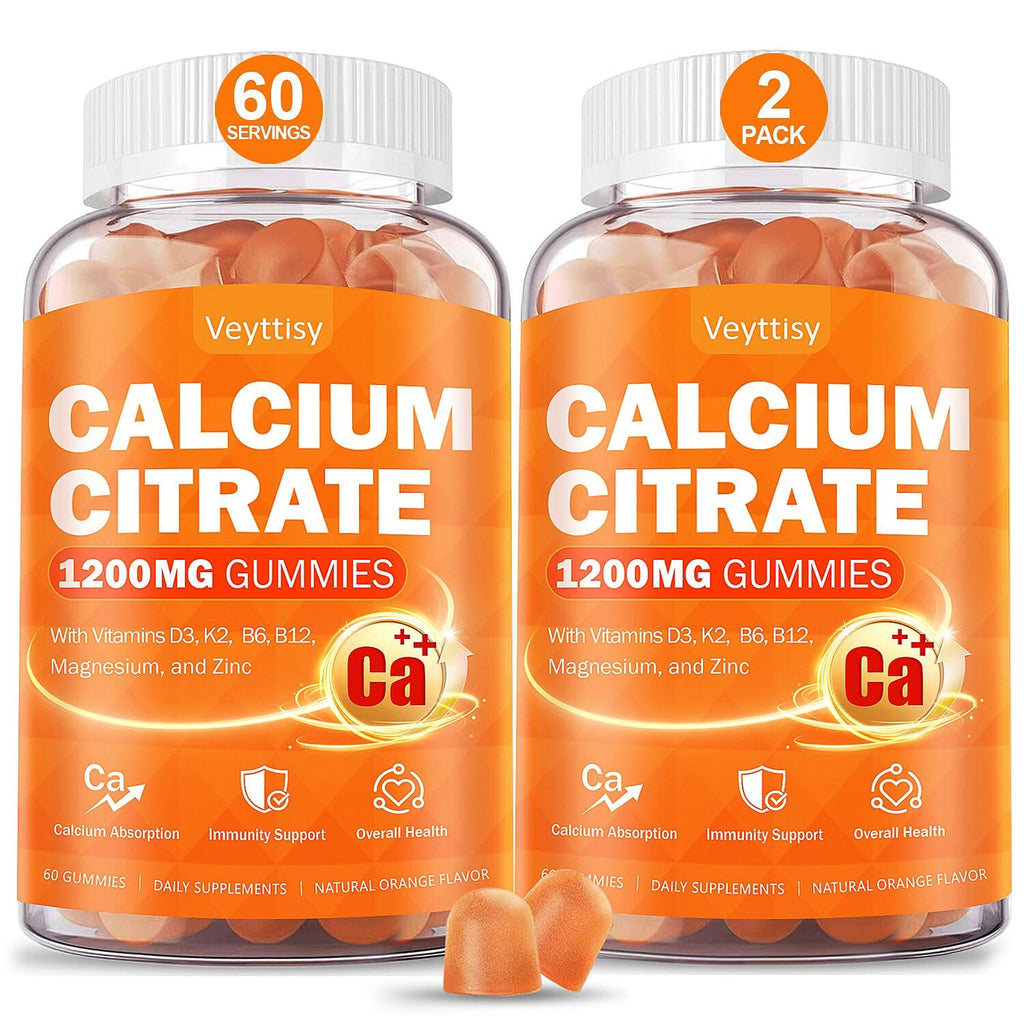 Calcium Citrate Gummies with Vitamin D3 - 1200 mg Calcium

