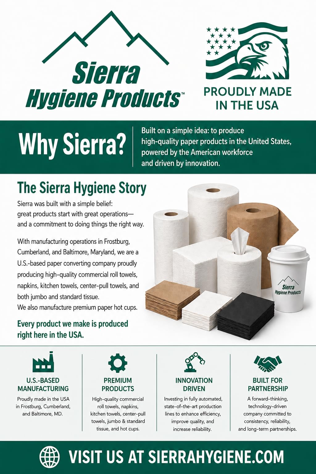 Sierra Hygiene Paper Towels Universal Core for Restrooms


