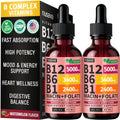 NUSAVA Vitamin B12 Liquid Drops 5000 mcg 5-in-1 Sublingual B Complex