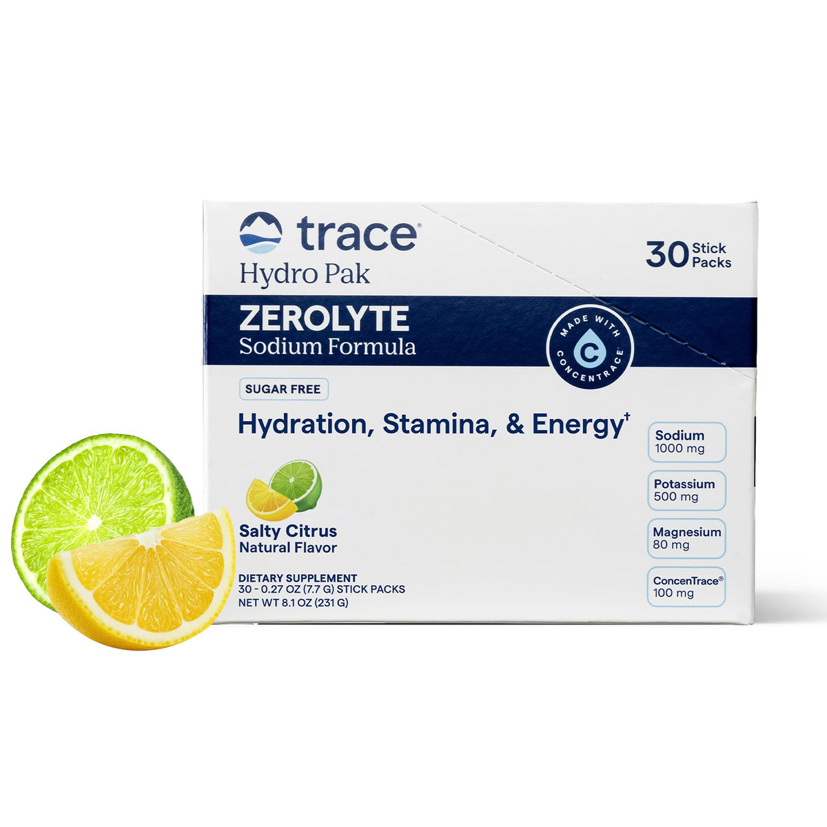 Trace Minerals ZeroLyte Electrolyte Mix — Zero Sugar Hydration with Ancient Sea Salt & Coconut Water