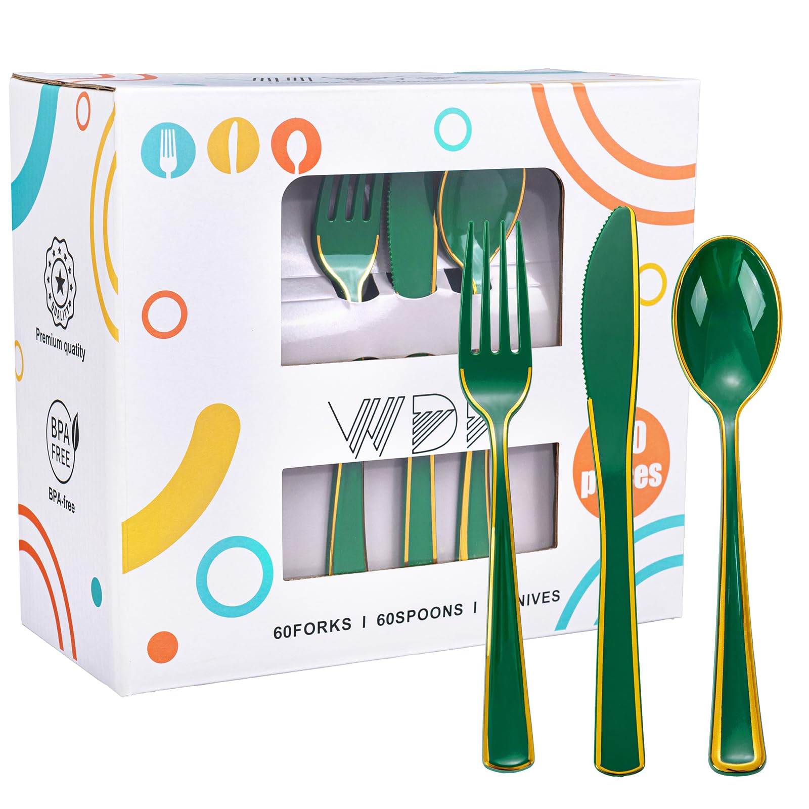 WDF Disposable Plastic Silverware Set – Heavy-Duty Cutlery for Weddings & Parties