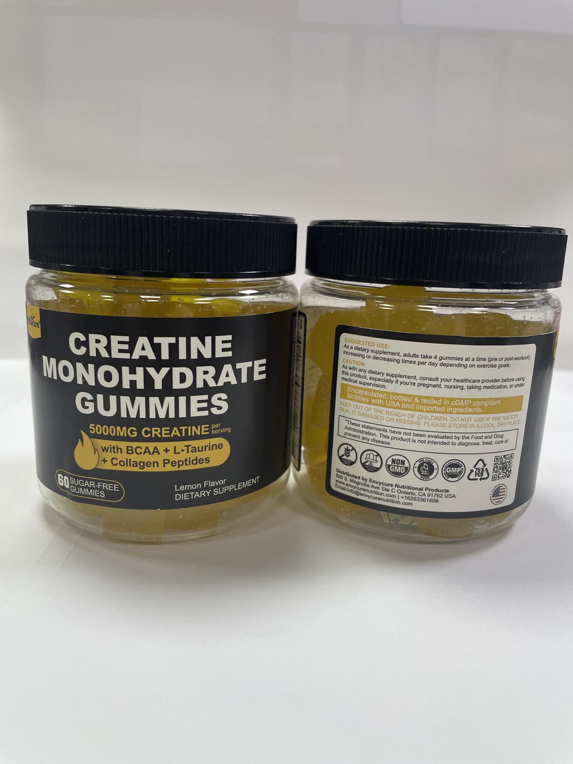 Creatine Monohydrate Gummies with BCAA & Collagen – Lemon

