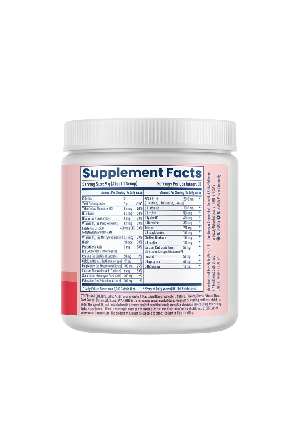 NativePath Hydrate Electrolytes Powder Zero Sugar Drink Mix

