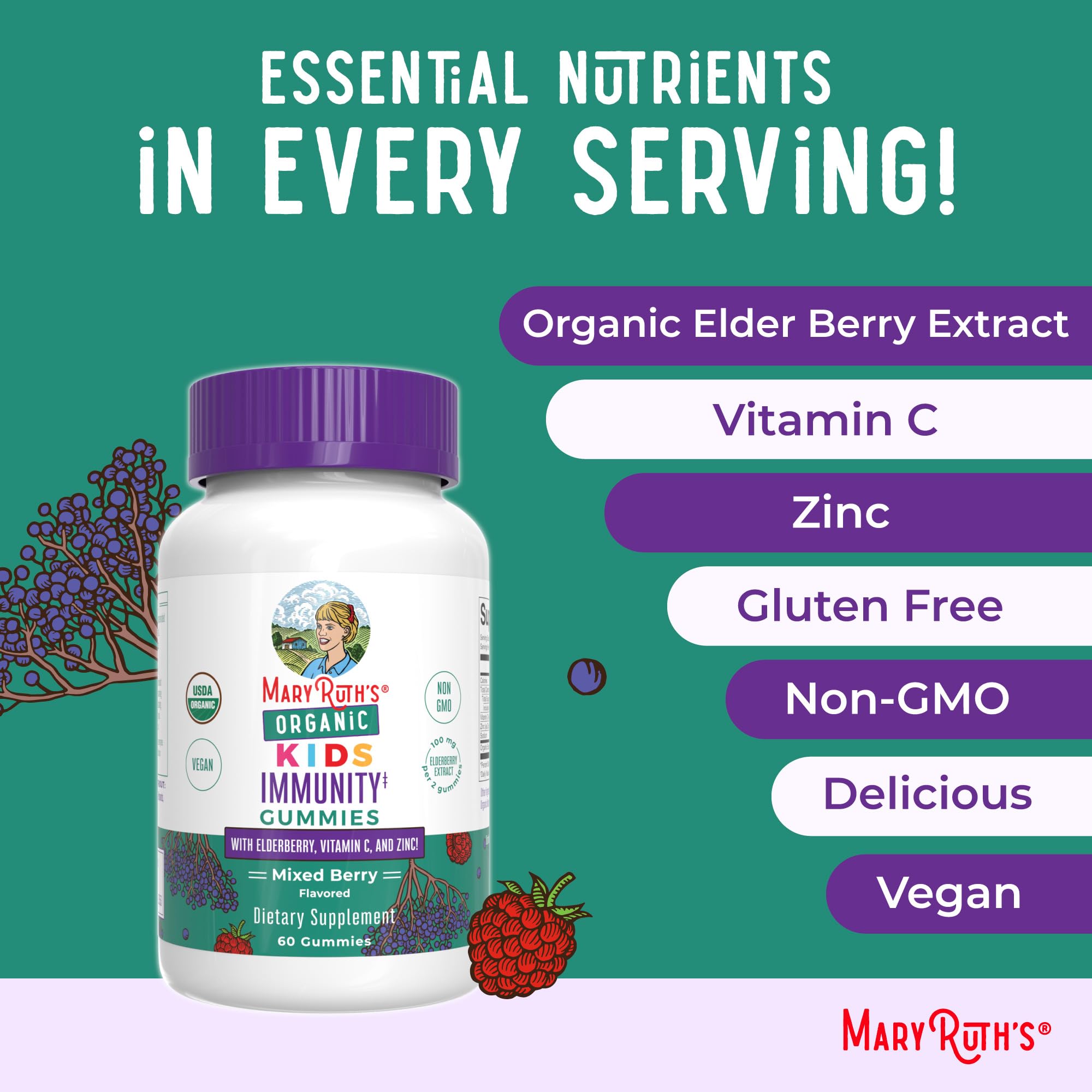 MaryRuth's Organics Kids Immune Gummies - Organic Vitamin C

