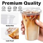 Clawsoff Clear Plastic Cups with Lids for Cold Drinks

