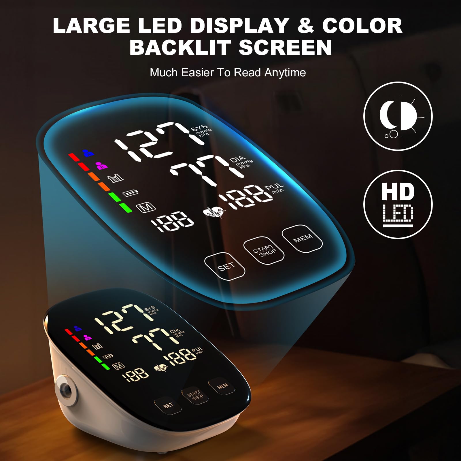 Automatic Home Blood Pressure Monitor with Adjustable Cuffs

