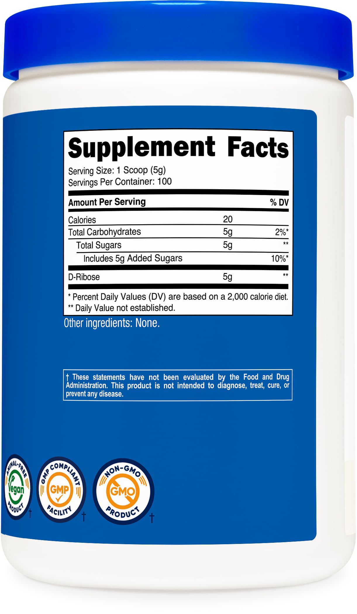 Nutricost D-Ribose Powder Non-GMO Gluten Free

