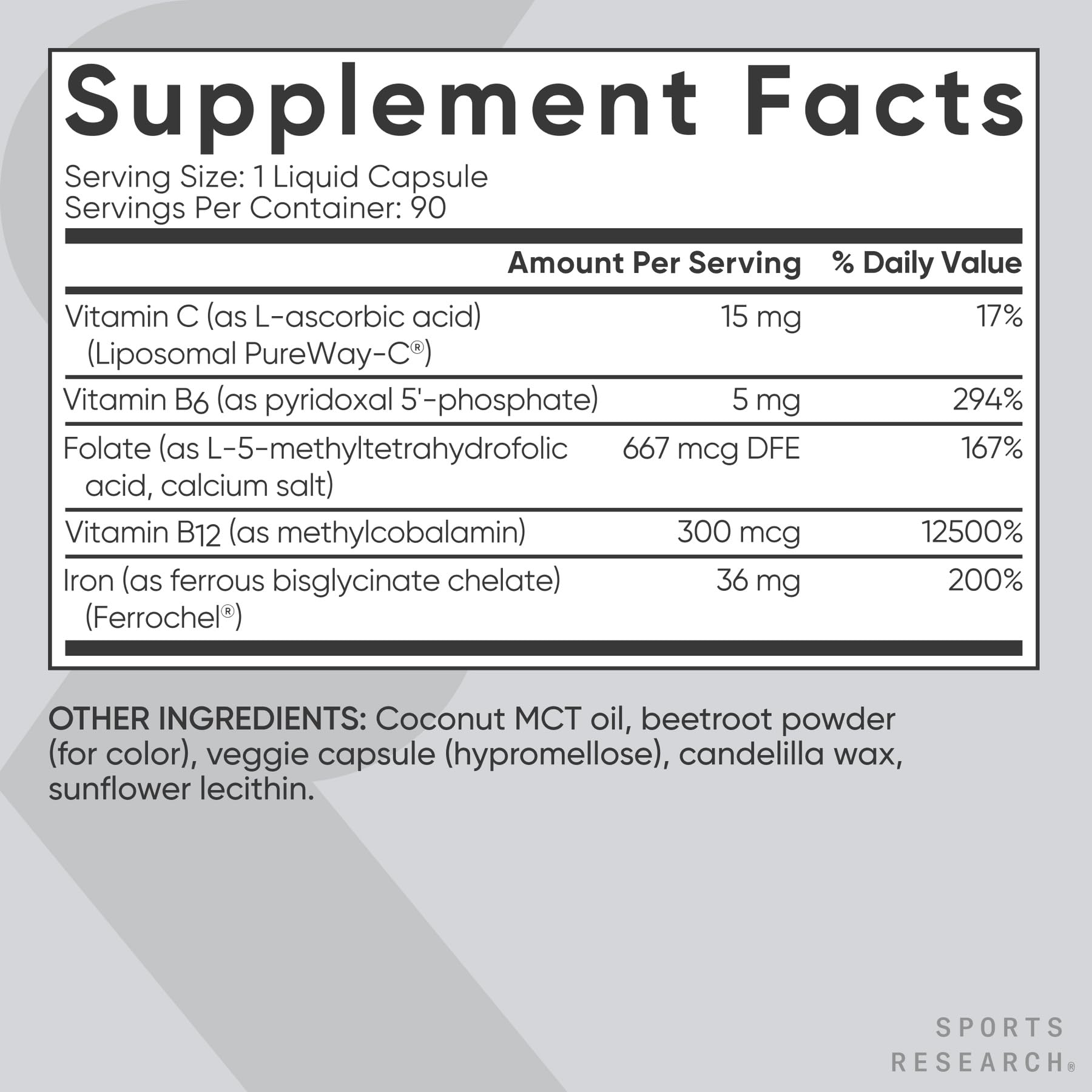 Blood Balance Iron Supplement by Sports Research

