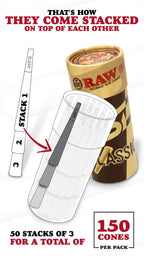 RAW Pre-Rolled Cones with Tips for Slow Burn

