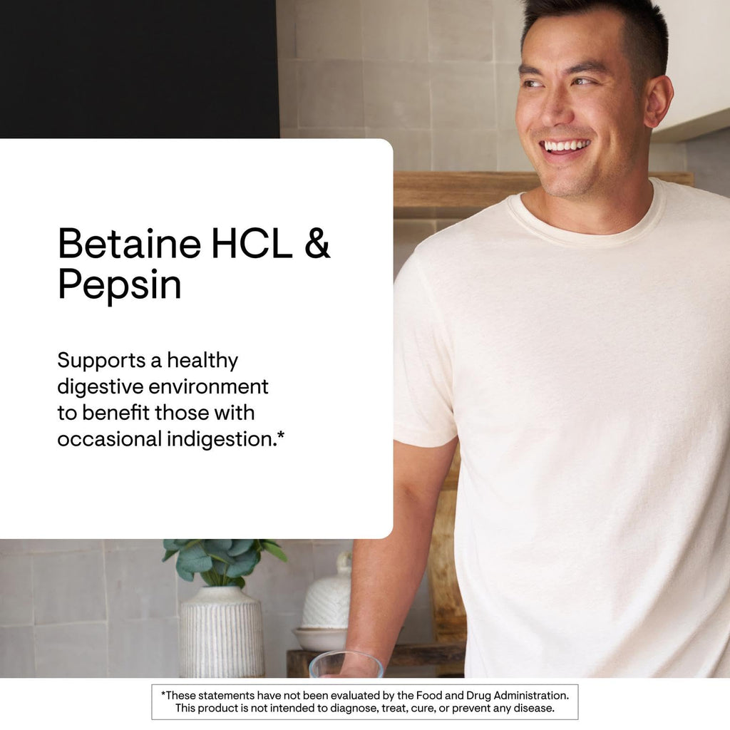THORNE Betaine HCl & Pepsin Digestive Enzyme Supplement

