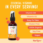 MaryRuth's Organic Vitamin D & K Spray | Bone Health

