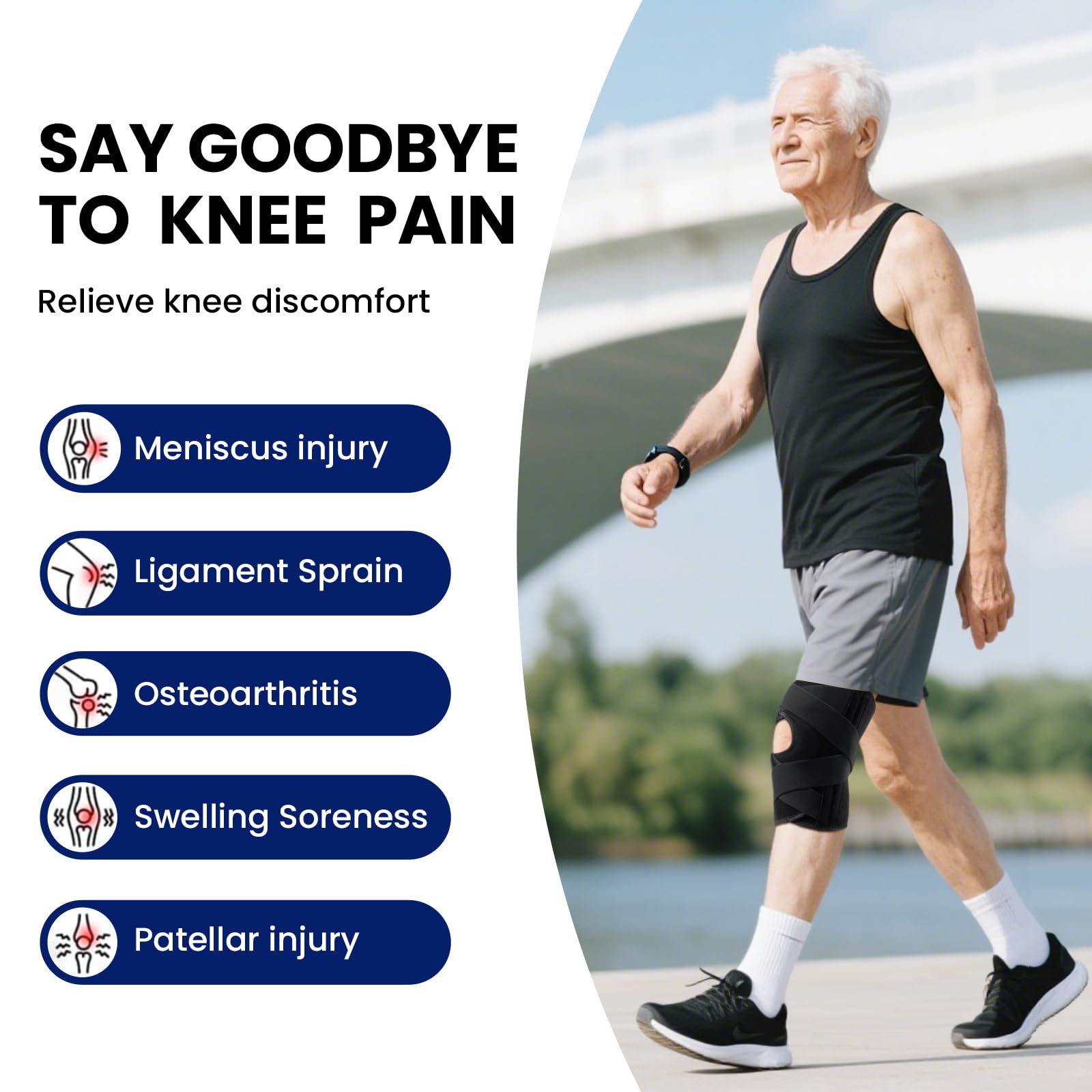 Galvaran Knee Brace for ACL & MCL Support with Gel Pad

