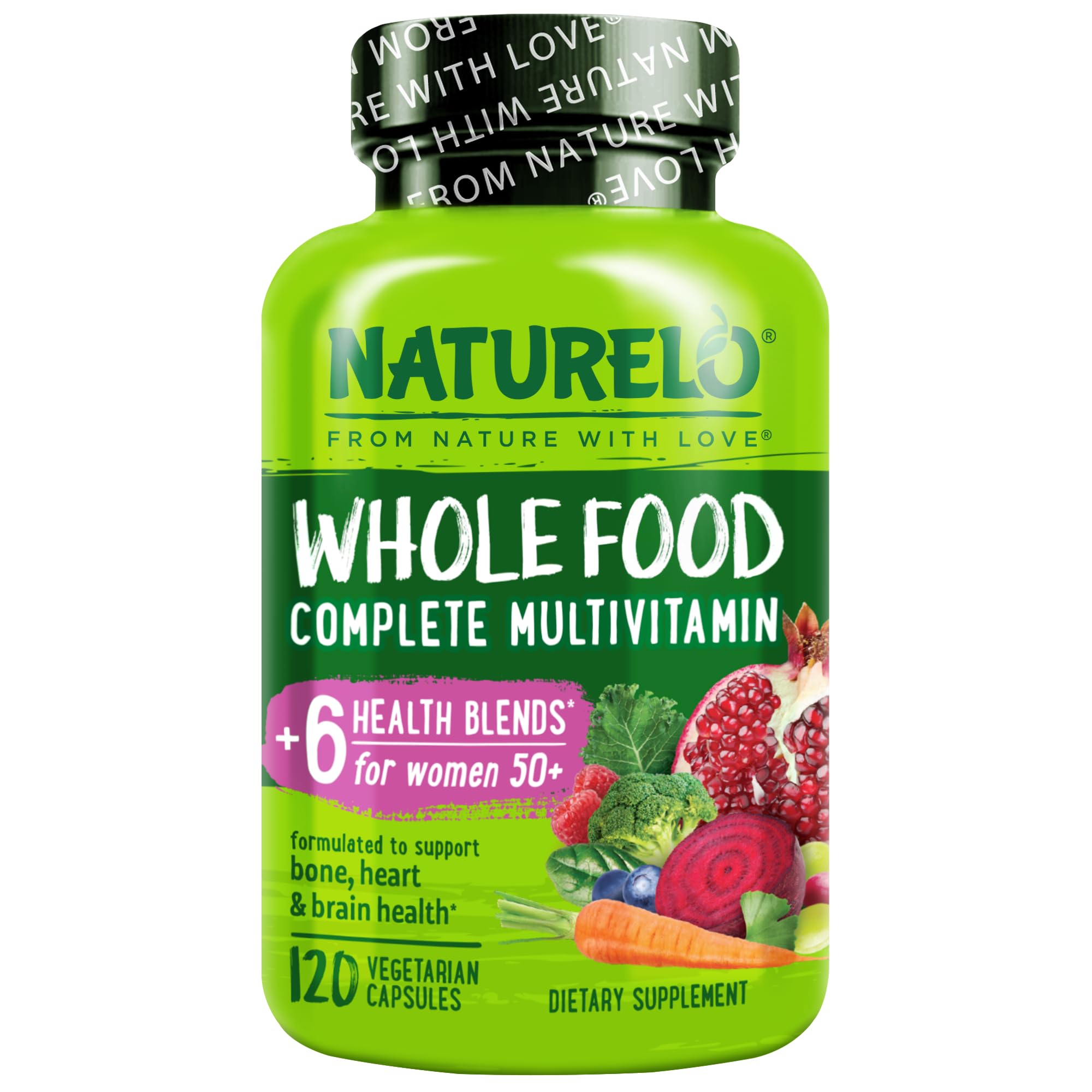 NATURELO Whole Food Multivitamin for Women 50+ Iron Free

