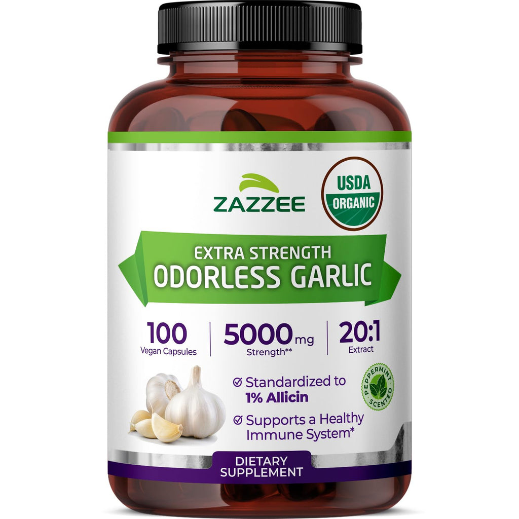 Garlic Extract by Zazzee: Organic Odorless 20:1 Allicin


