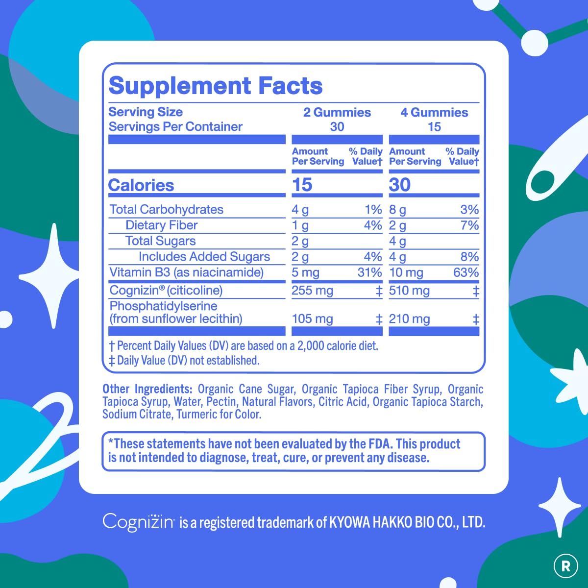 Brain Support Gummies with Cognizin Citicoline, Vitamin B3

