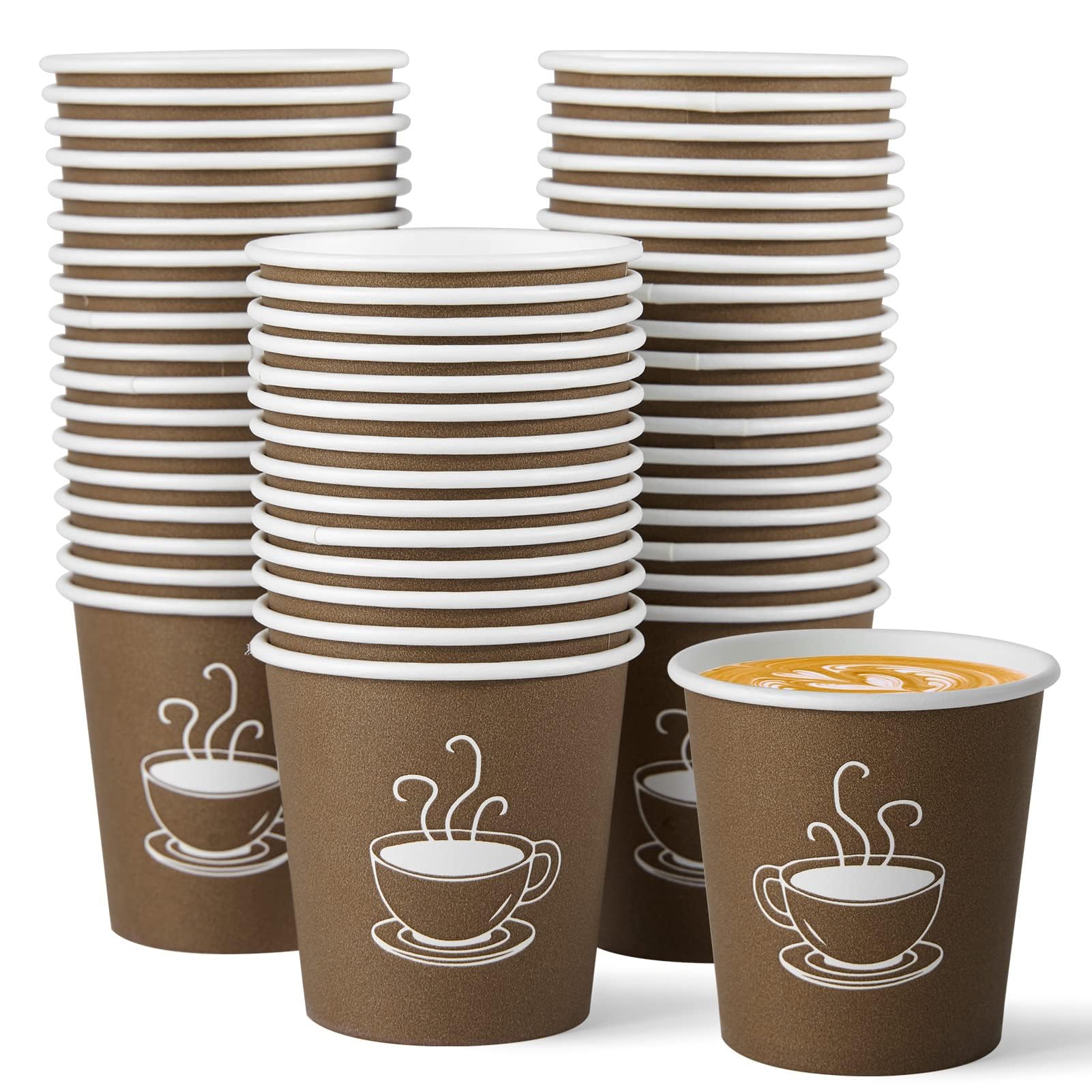 TOPVALUE Disposable Paper Cups for Hot and Cold Drinks