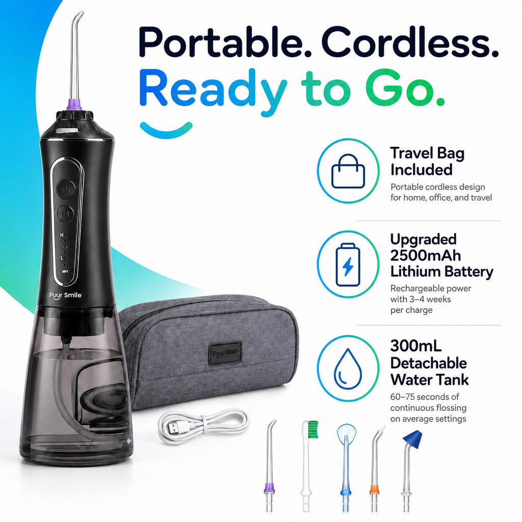 Puur Smile Water Flosser Cordless Portable IPX7 Waterproof

