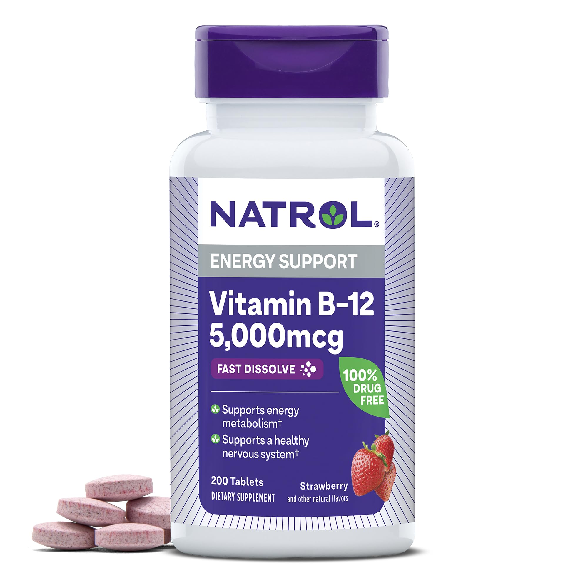 Natrol Vitamin B12 Fast Dissolve 5000 mcg | Energy Support

