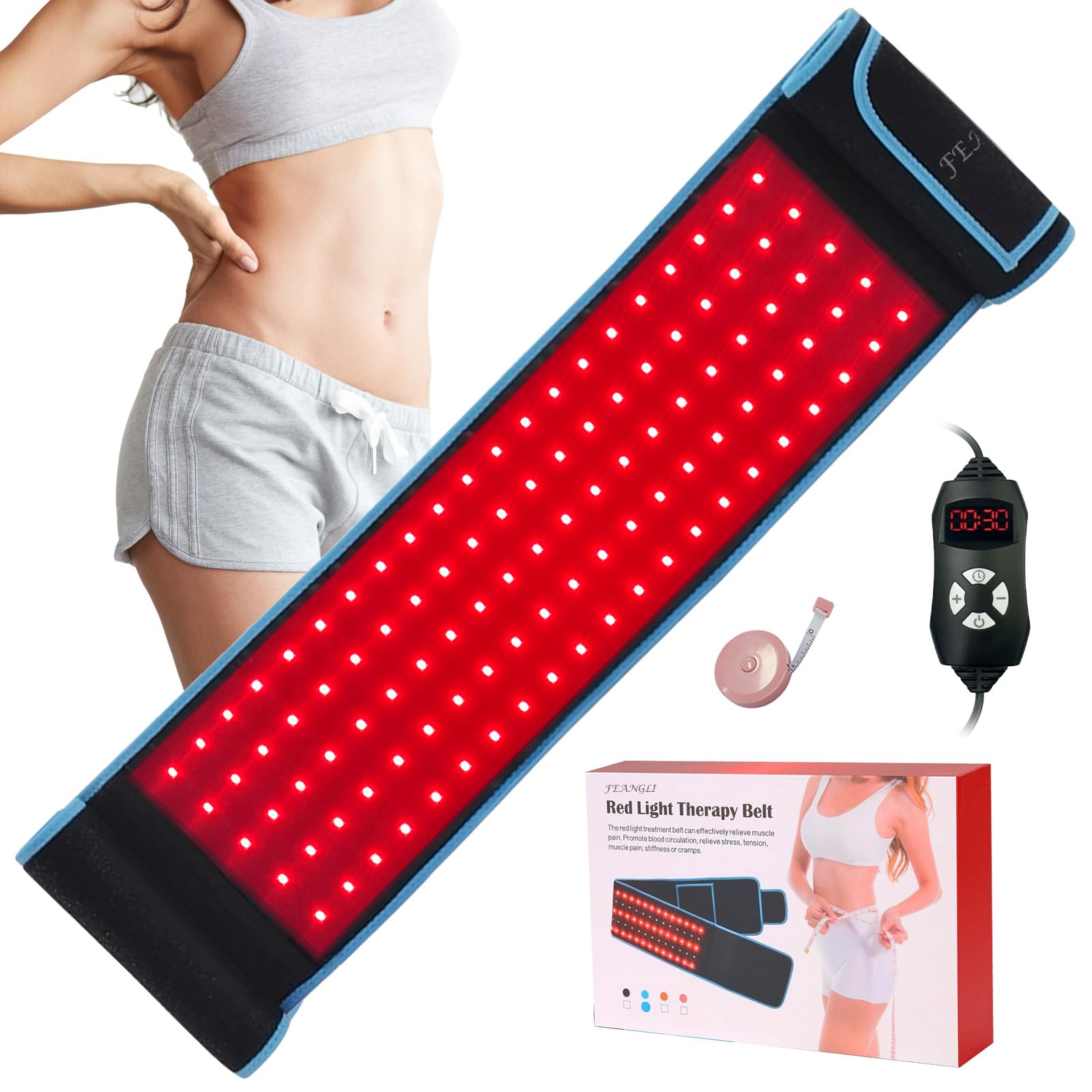 feangli Red Light Therapy Belt 660nm 850nm Wearable 3-Chip LED