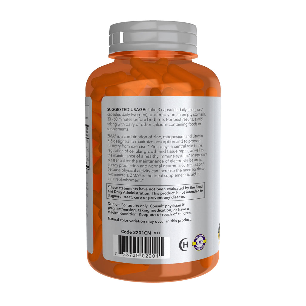 NOW Sports ZMA Zinc Magnesium Vitamin B-6 Absorption


