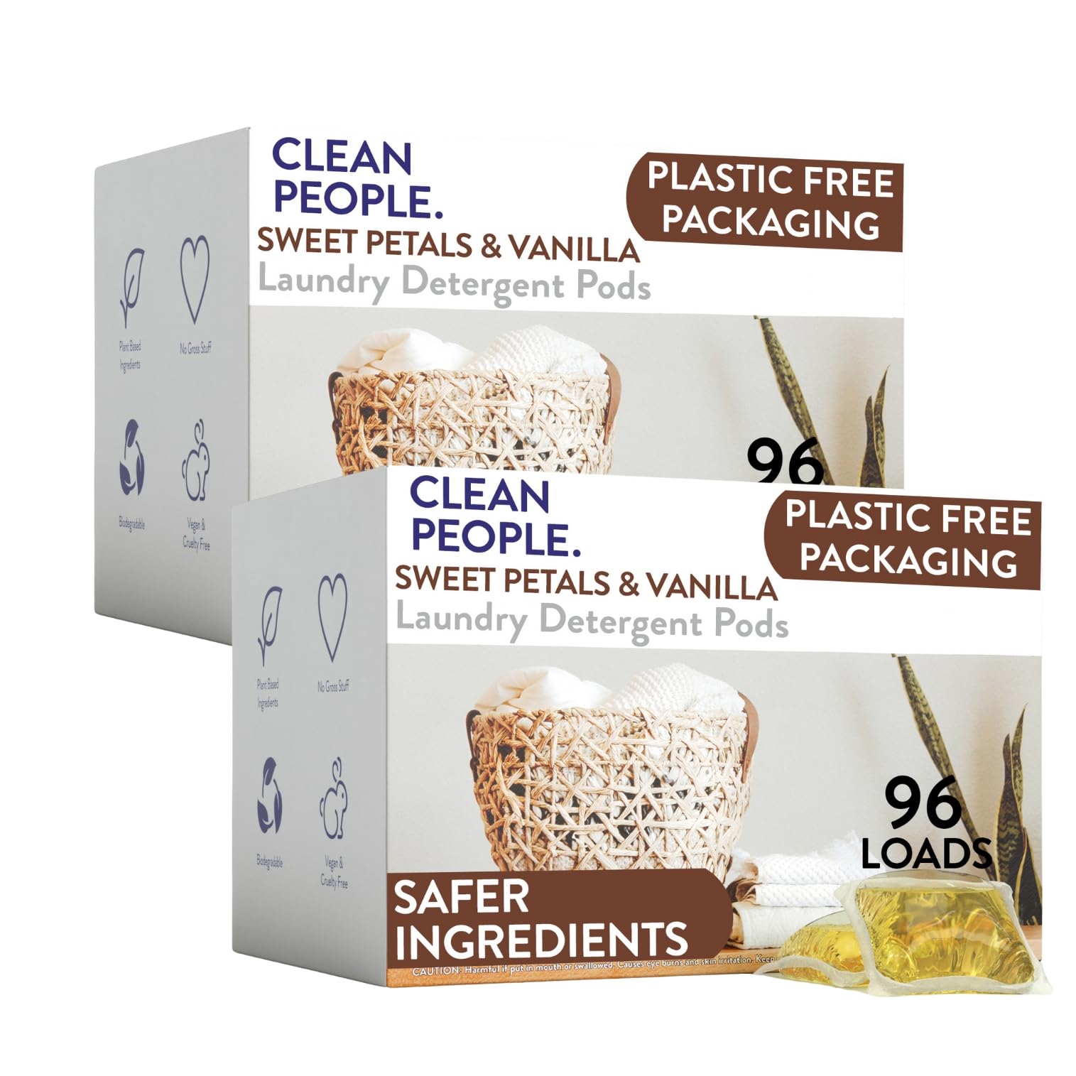 The Clean People Laundry Detergent Pods - Hypoallergenic Plant-Based Formula