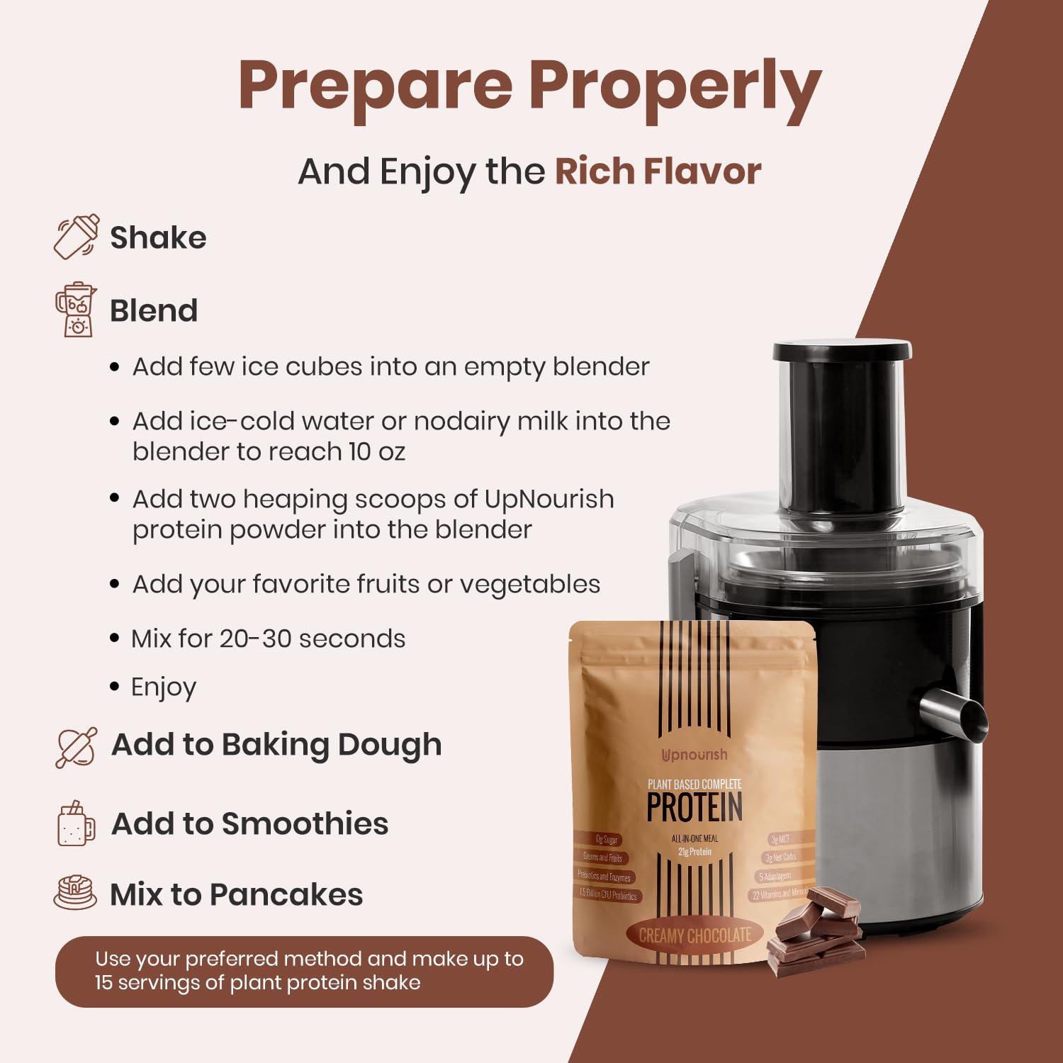 UpNourish Plant-Based Protein Powder with Probiotics

