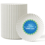 MUCHII White Disposable Dessert Plates - Uncoated Paper

