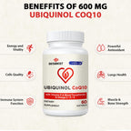 Besibest Ubiquinol CoQ10 600mg Softgels with Vitamin E

