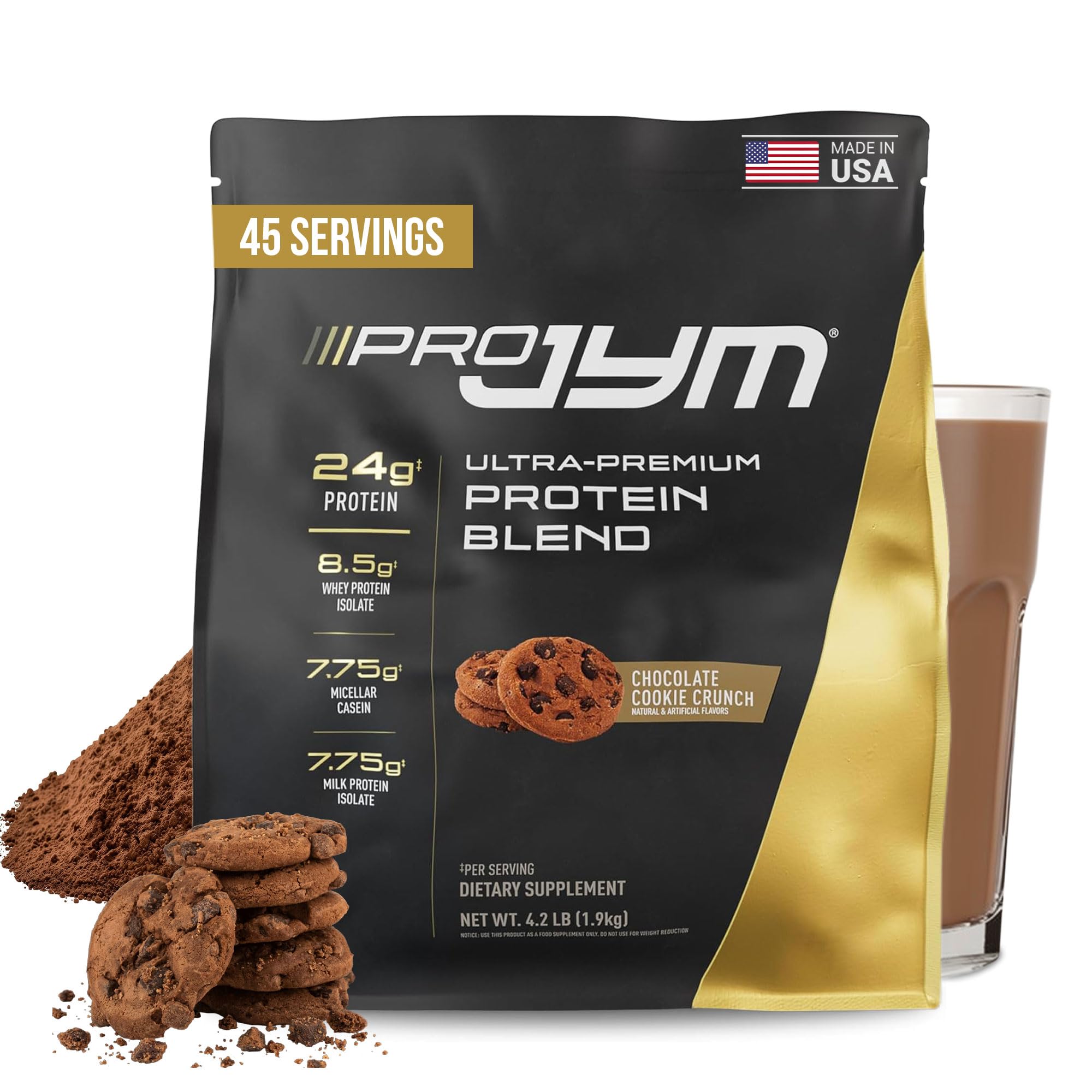 Pro JYM Protein Powder - Multi-Source Whey, Casein & Egg Protein Blend