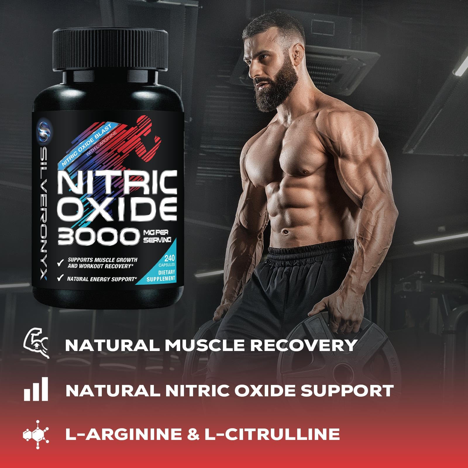 SilverOnyx Nitric Oxide Booster Extra Strength Pre Workout

