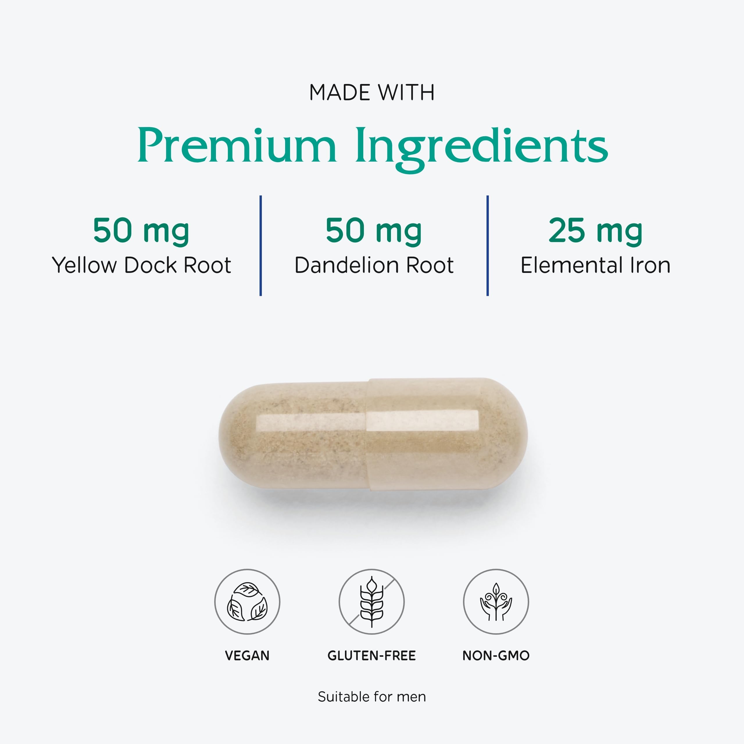 Vitanica Iron Bisglycinate with Vitamin C & B12 | Vegan

