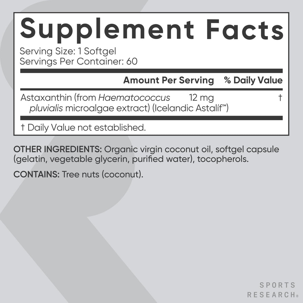 Astaxanthin with Organic Coconut Oil by Sports Research

