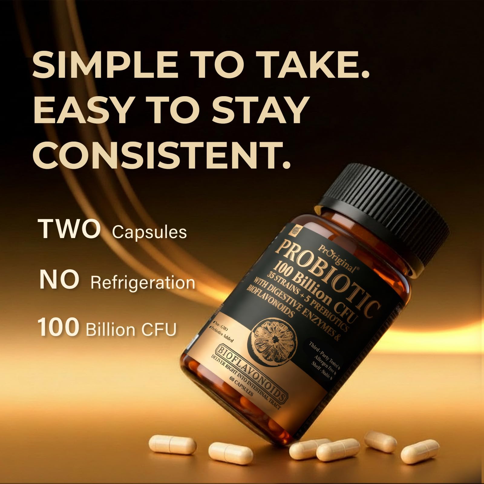 Probiotic with Prebiotics for Gut Health – Vegan, Non-GMO

