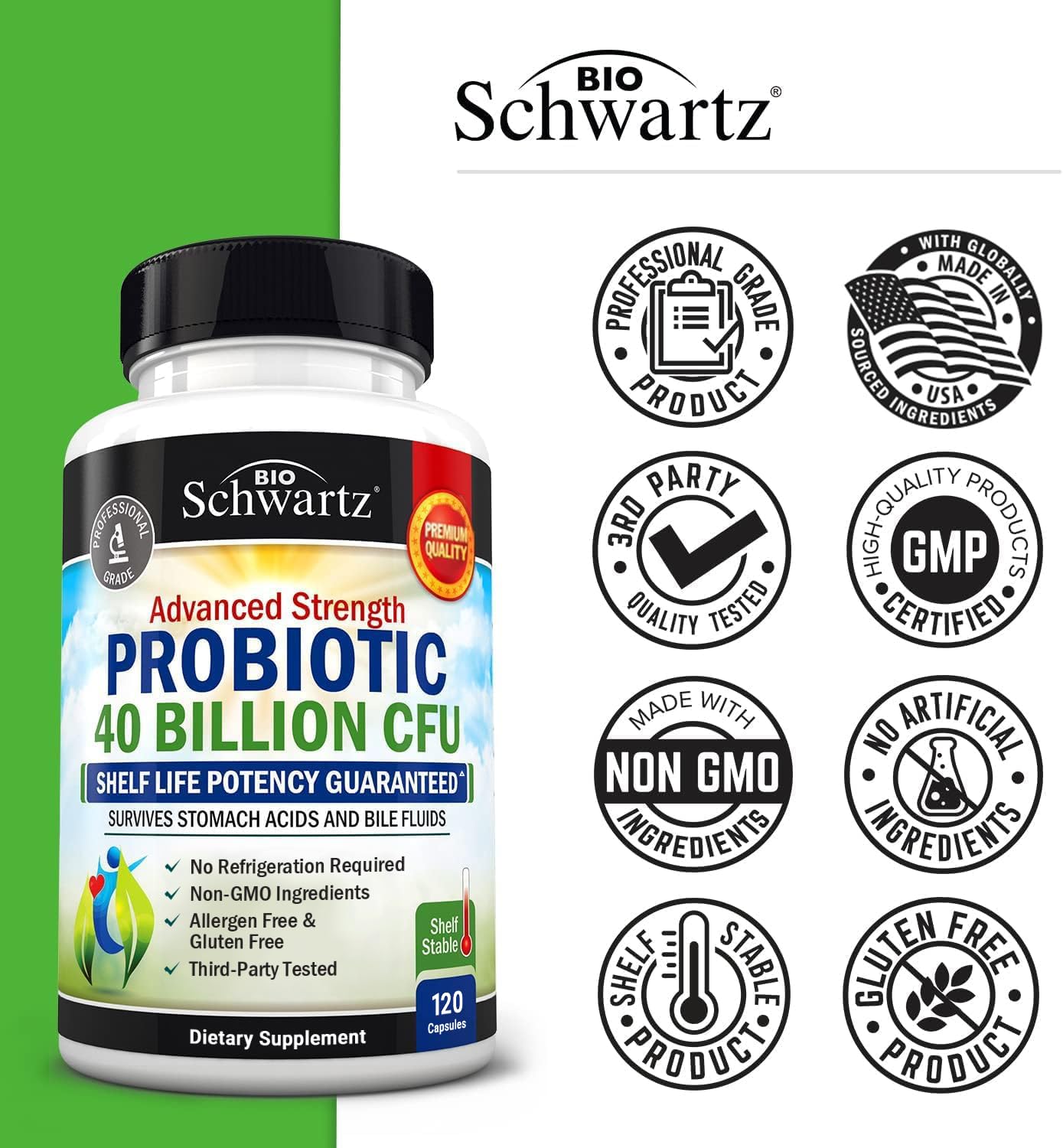 BioSchwartz Daily Probiotic Supplement - 40 Billion CFU

