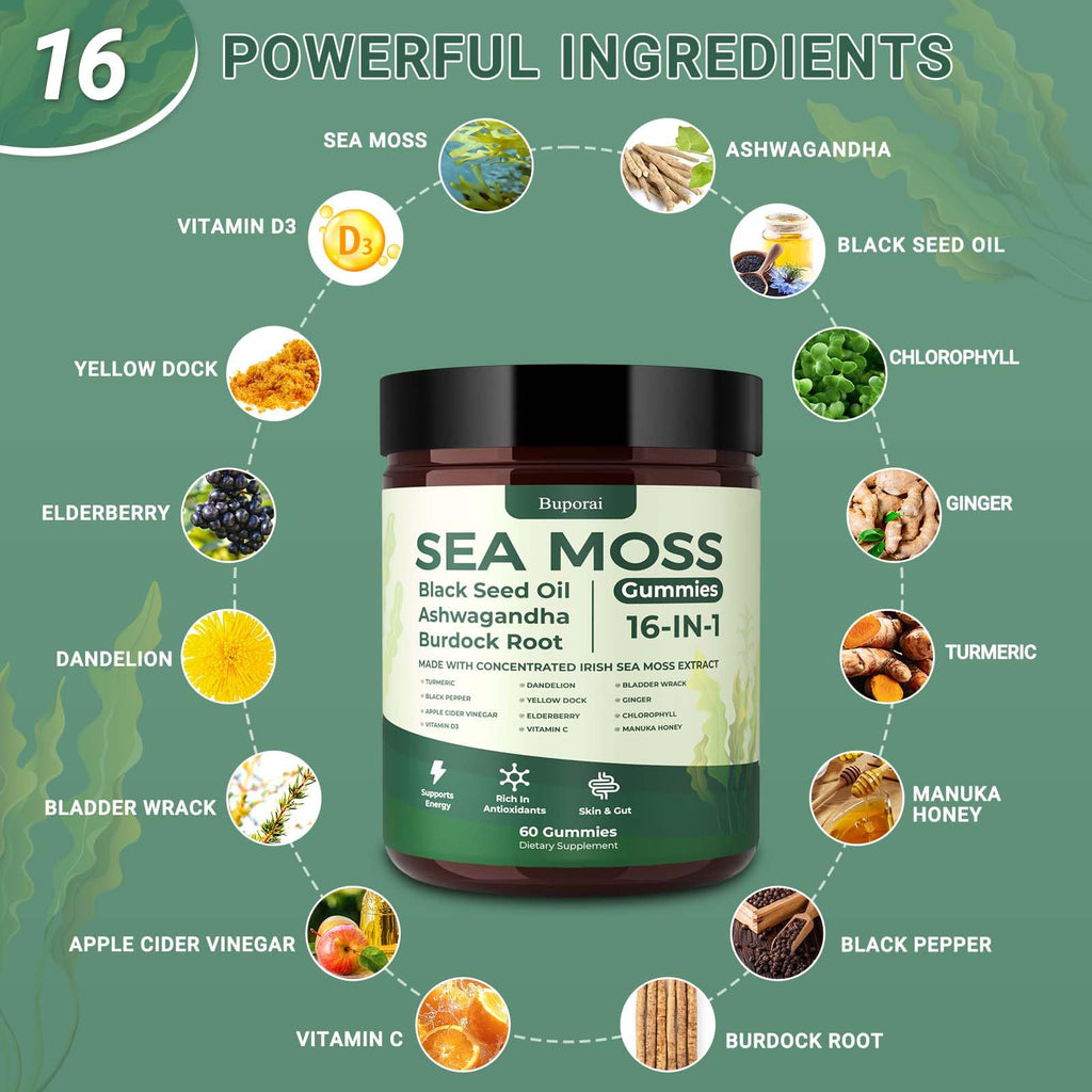 Sea Moss Gummies with Bladderwrack – Immune & Digestion

