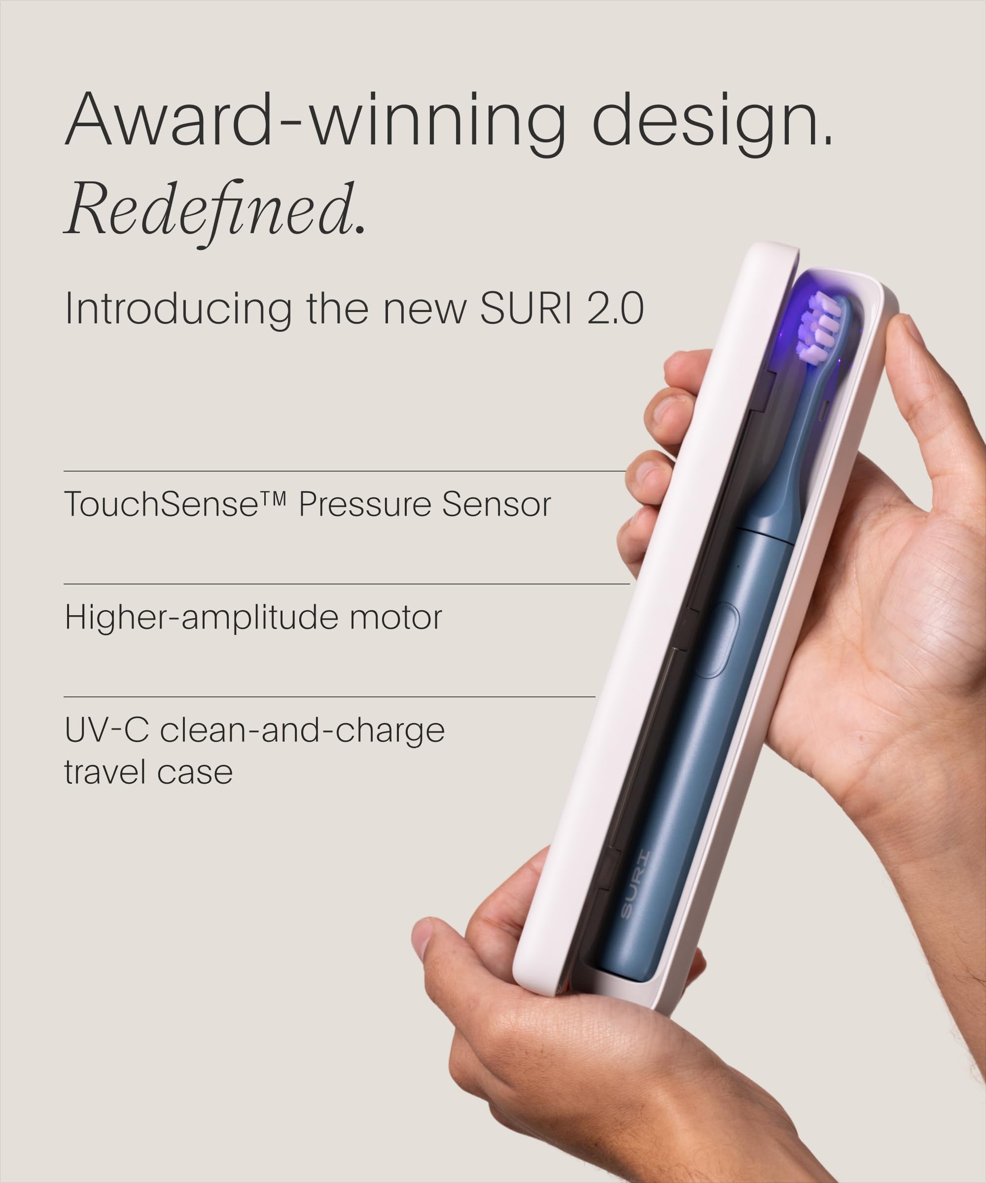 SURI Sonic Electric Toothbrush with Pressure Sensor

