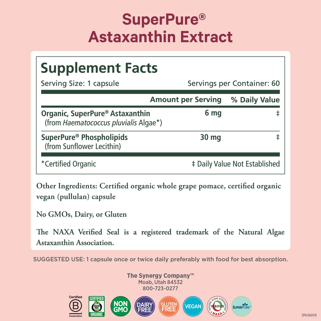 Pure Synergy Astaxanthin Extract | Organic Algae Antioxidant

