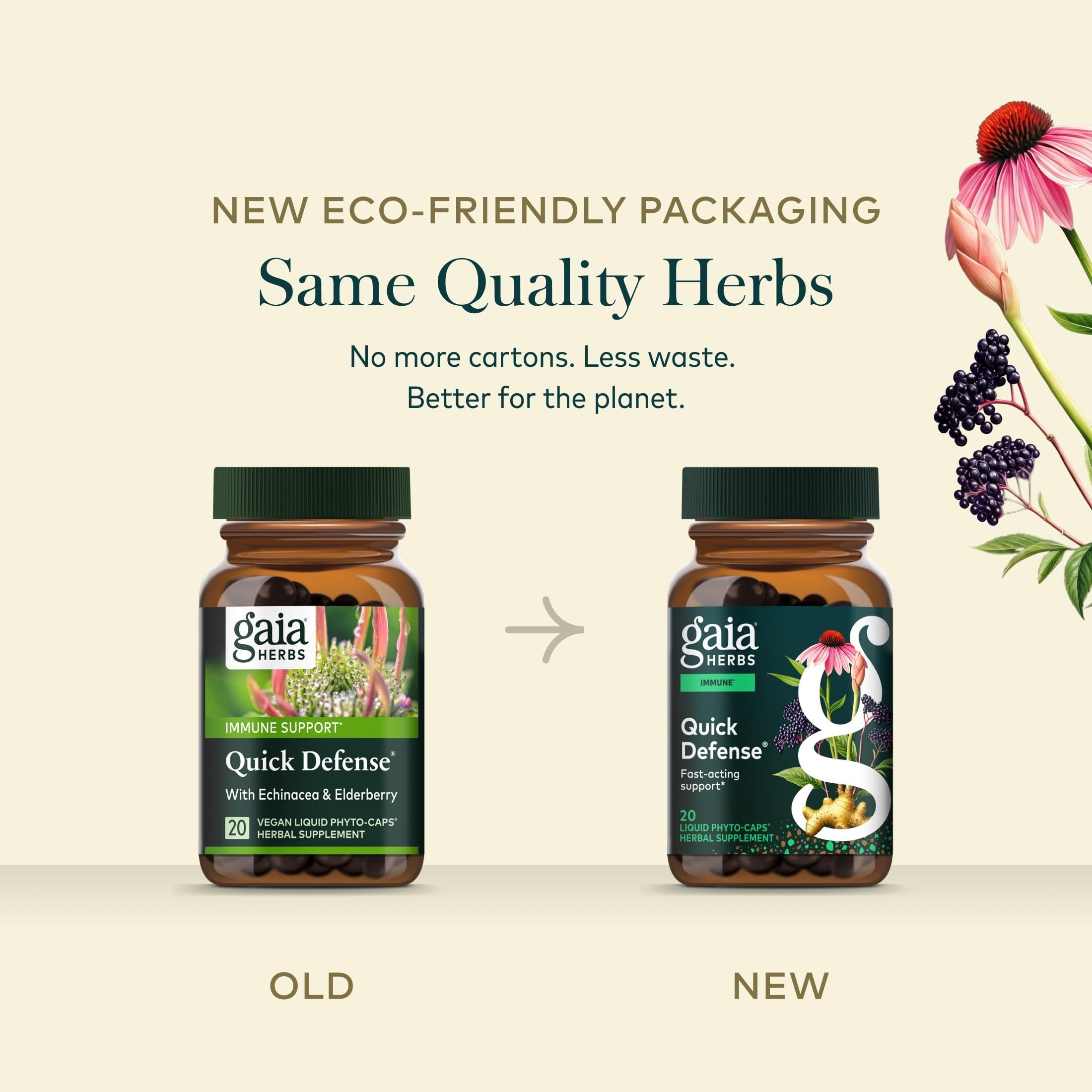 Gaia Herbs Quick Defense Immune Support | Liquid Phyto-Caps

