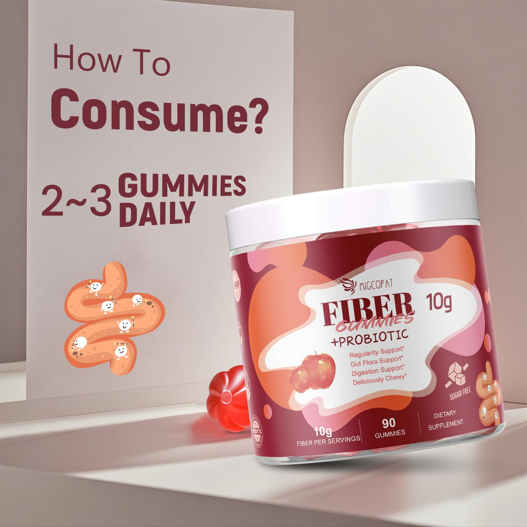 Migcopat Fiber Gummies with Probiotics | Digestive Health

