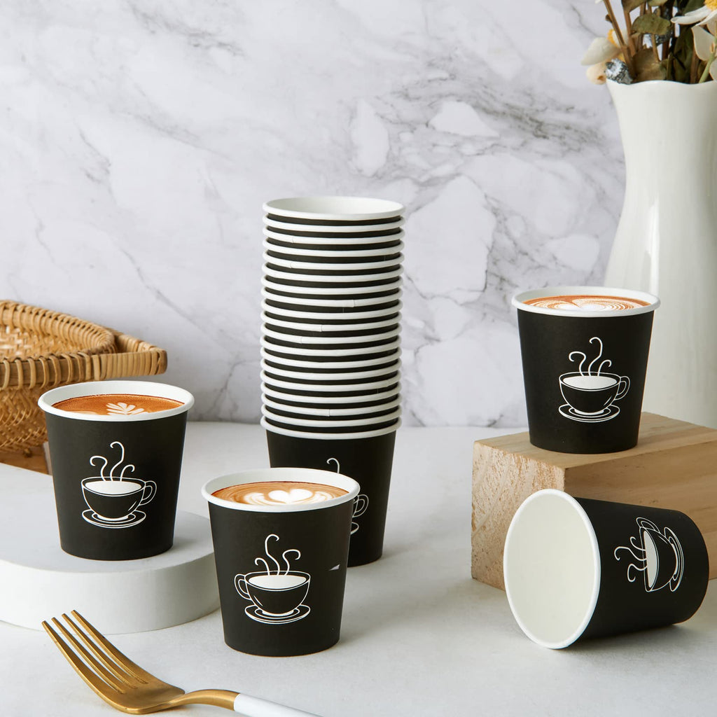 TOPVALUE Disposable Paper Cups for Hot and Cold Drinks

