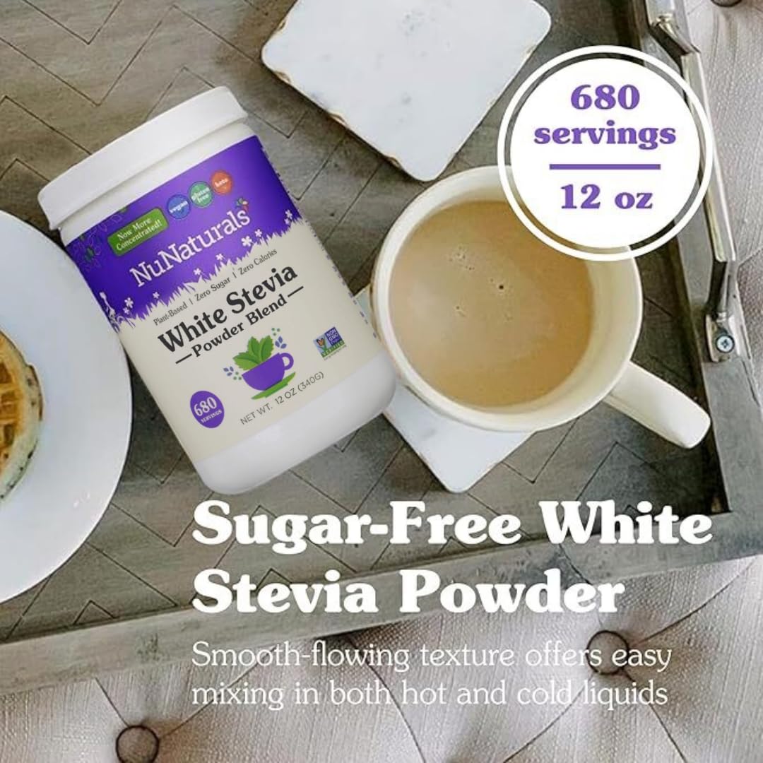 NuNaturals White Stevia Powder Blend Zero Calorie

