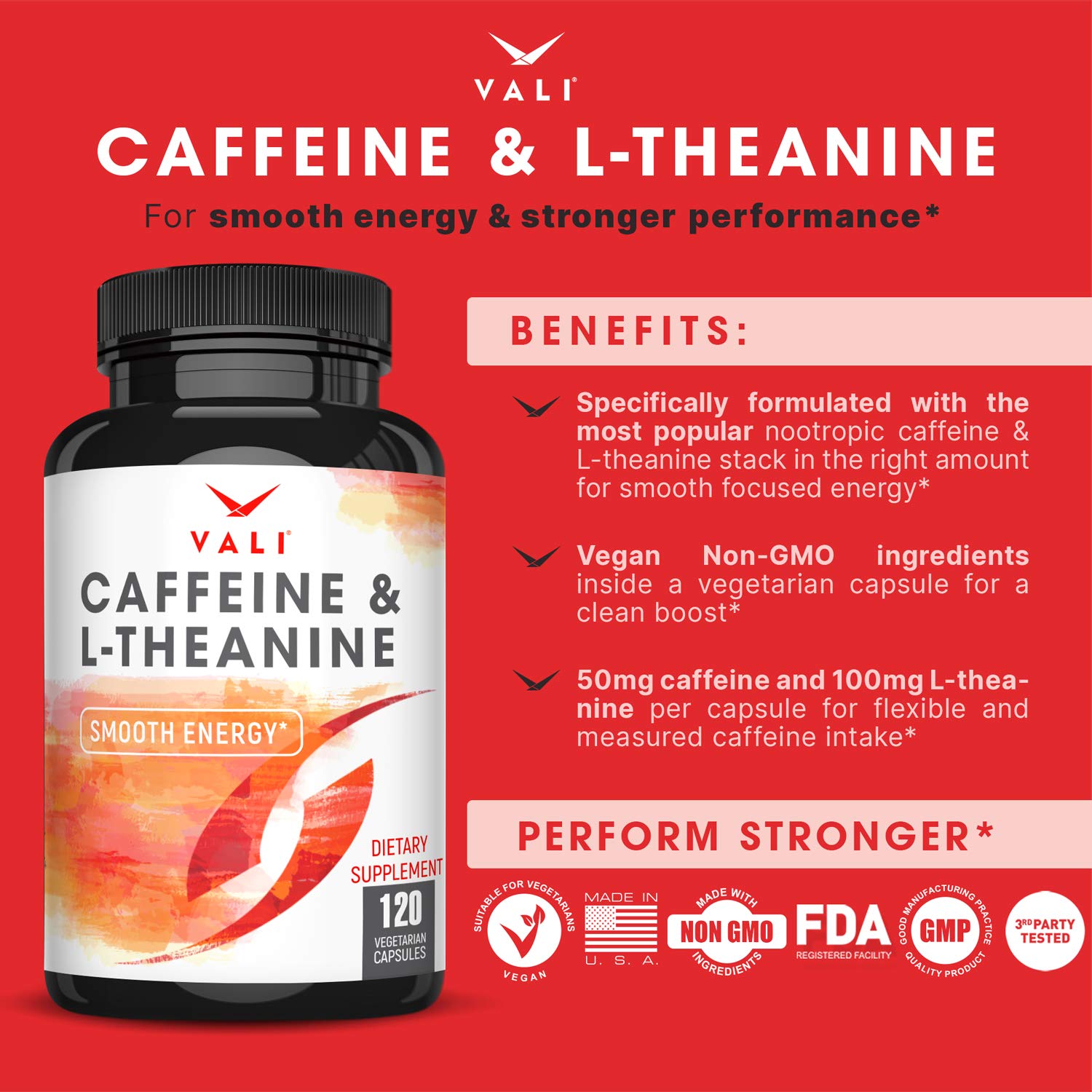VALI Caffeine & L-Theanine Nootropic Focus

