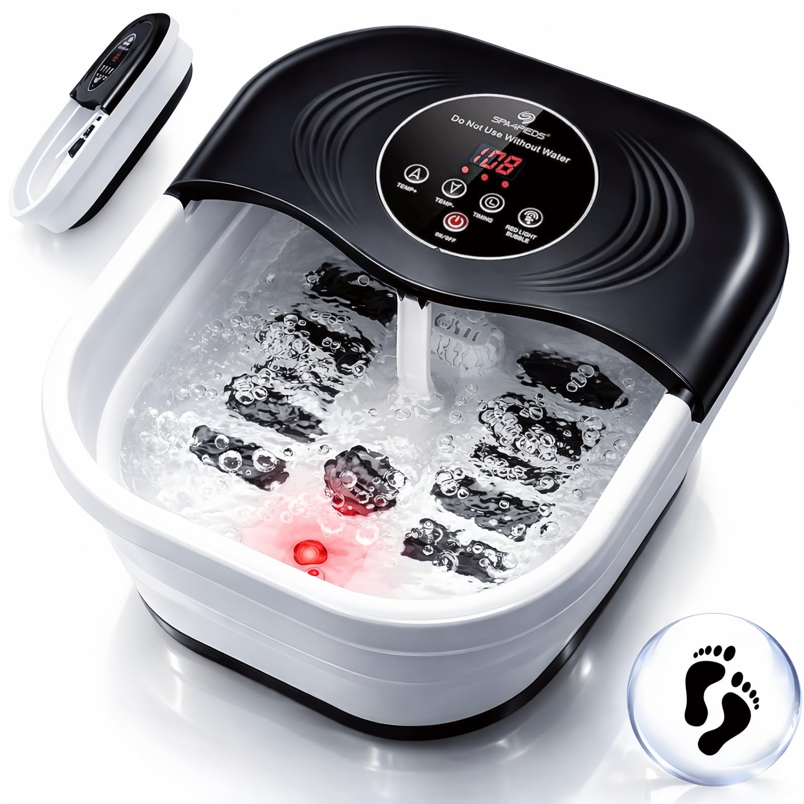 Foot Spa Massager Collapsible Heated Bath | Shiatsu Rollers

