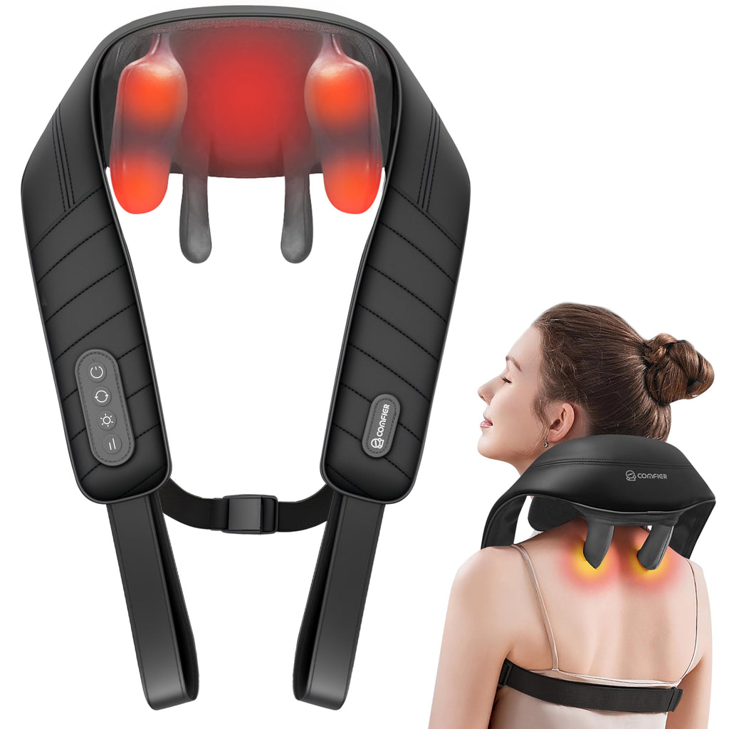 COMFIER Cordless Neck Massager with Heat — 4D Shiatsu


