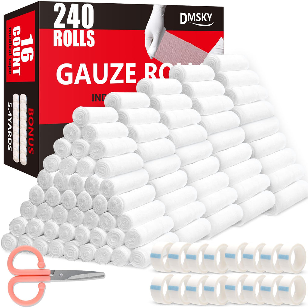 DMSKY Gauze Rolls - Individually Wrapped Non-Sterile Wound Care Bandage