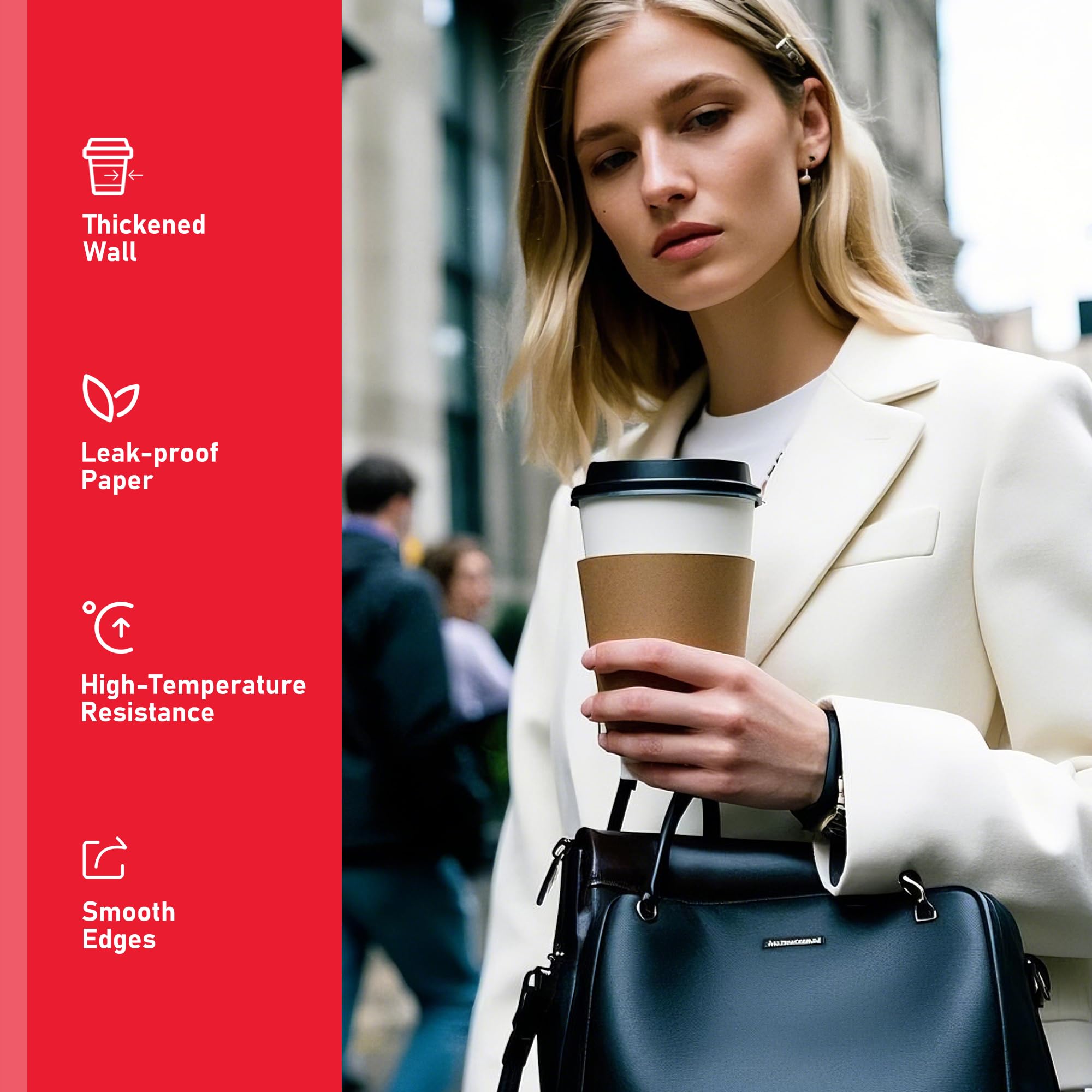 Paper Coffee Cups for Hot Beverages - Disposable To-Go Cups

