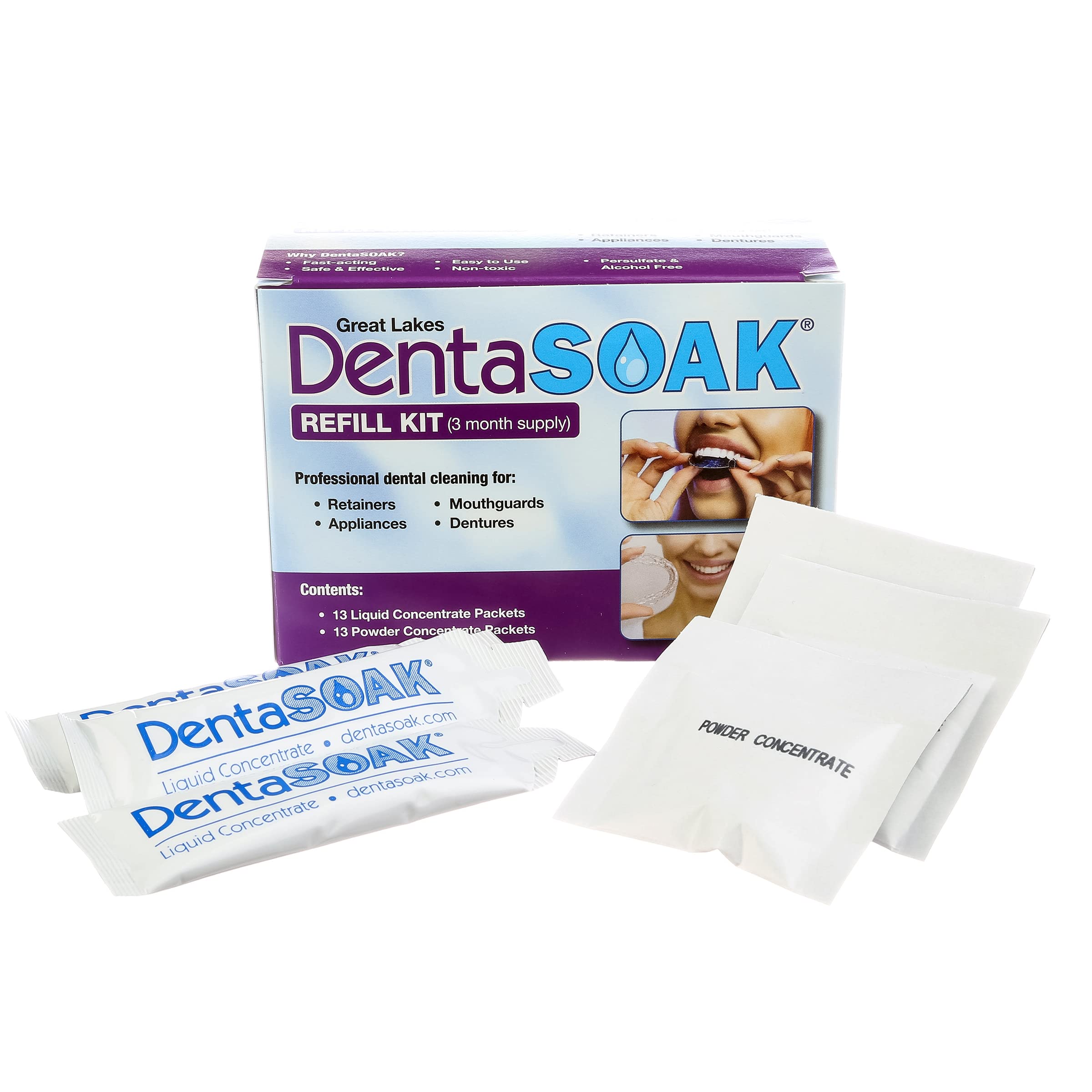 DentaSOAK Refill Kit by Great Lakes for Removable Appliances

